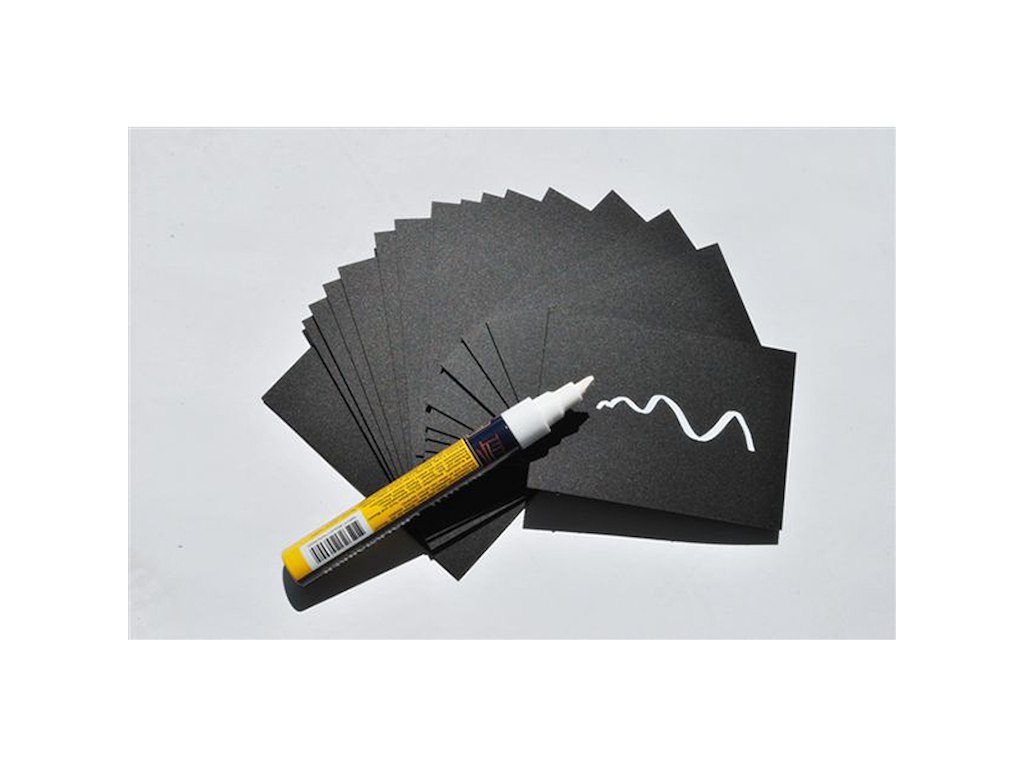 Price Tag - A6 - Black - 20 pcs - with White Chalk Marker - 10x105x143mm - 200g