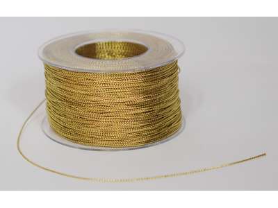 Cording bånd 1mm x200m Guld. Skinnende guldtråd.
