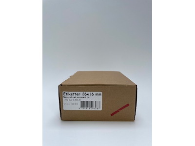 Etiketter 26x16 neon rød perm. lim - 12 rl.(534221)