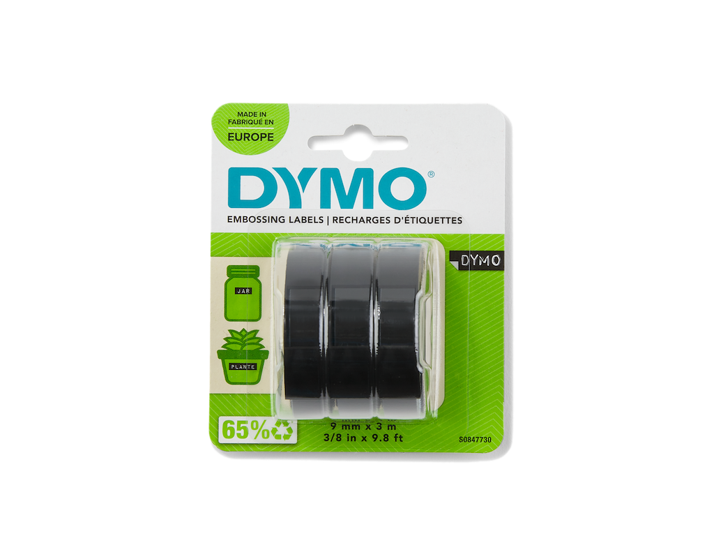 DYMO tape black 3 rolls of 9mmx3m