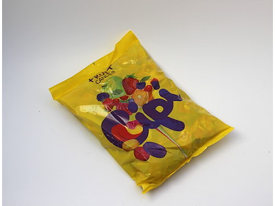 Blandet frugtbolcher 1 kg. (Enkeltindpakket, ca. 200 stk.)
