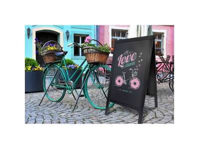 Street sign chalkboard black frame