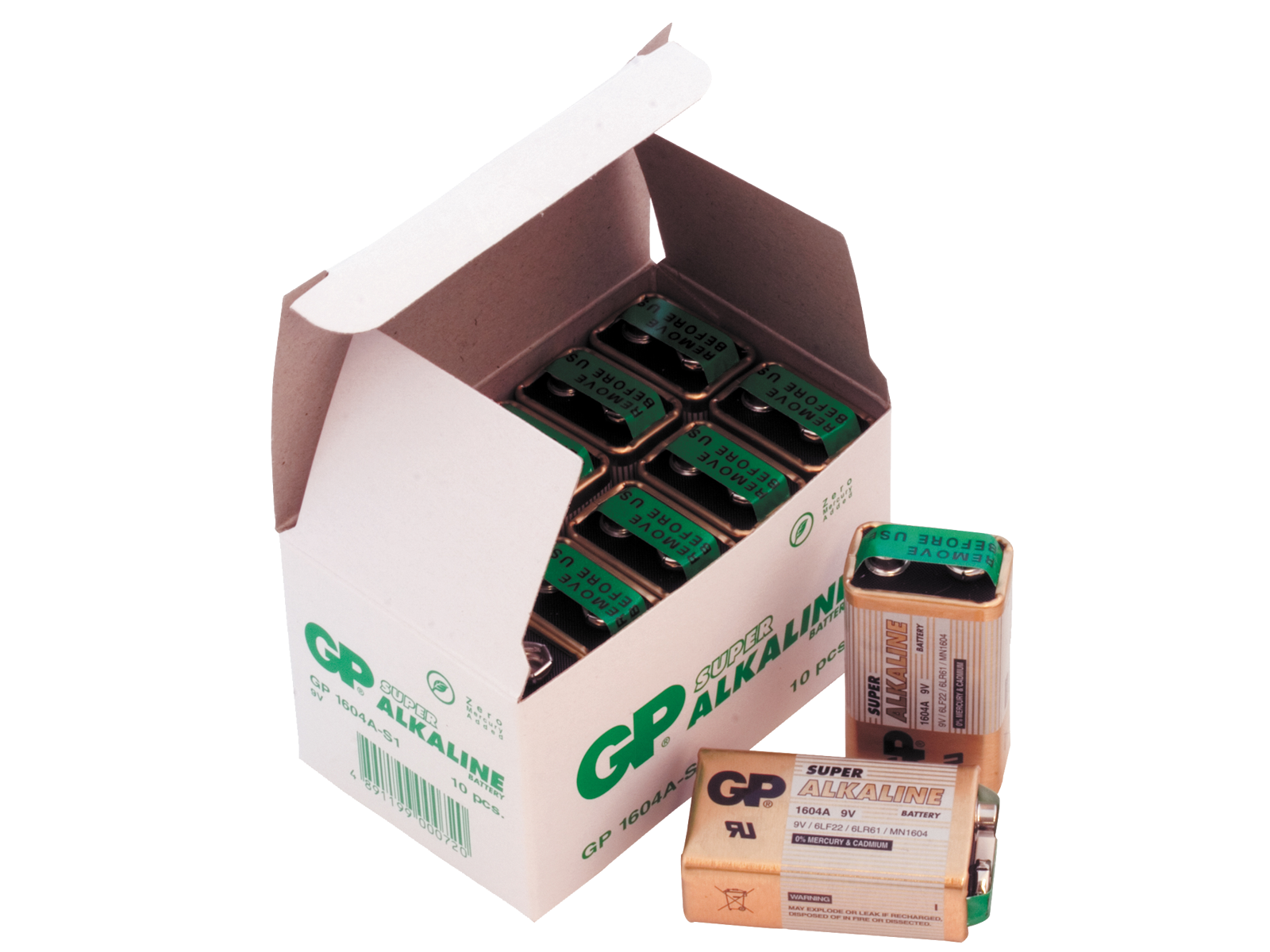 GP Batteri Super Alkaline 1604A/ 6LF22 9V, 10 stk | Model 1604A