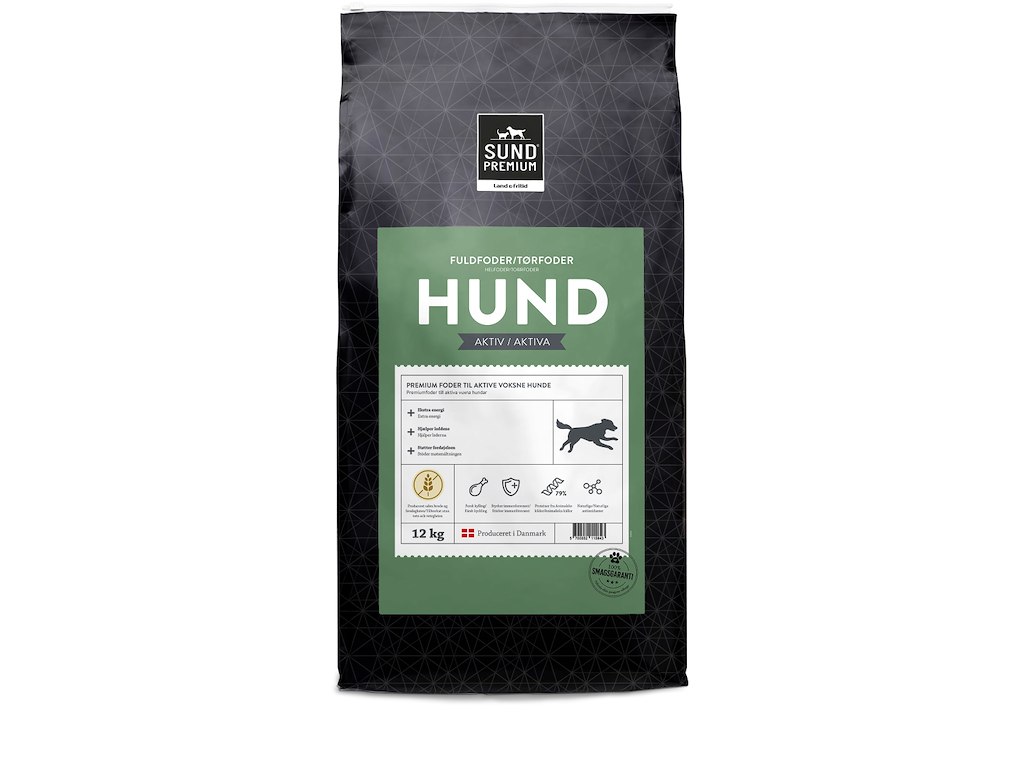 Hundefoder, sund premium hund aktiv 12 kg