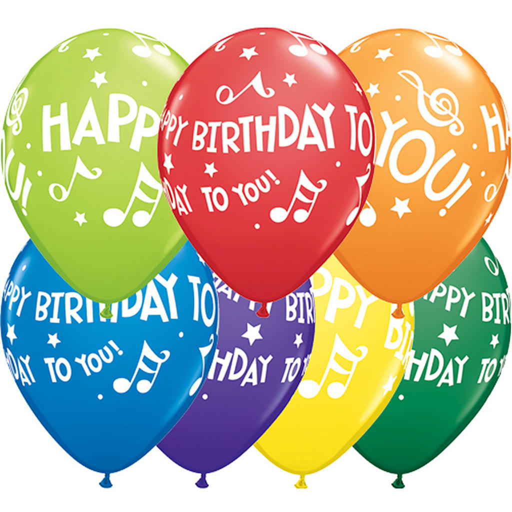 HAPPY BIRTHDAY MUSIC BALLOONS - 25 stk.