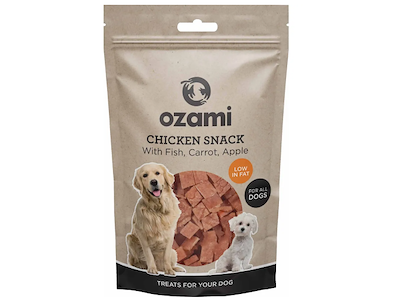 Ozami Chicken Snack med Fisk, Gulerod og Æble – 100 g