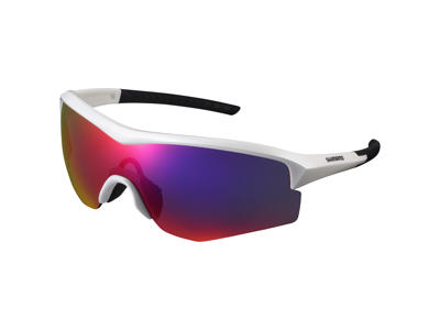 Shimano Cykelbriller - Spark - Smoke røde linser - Metallic Hvid