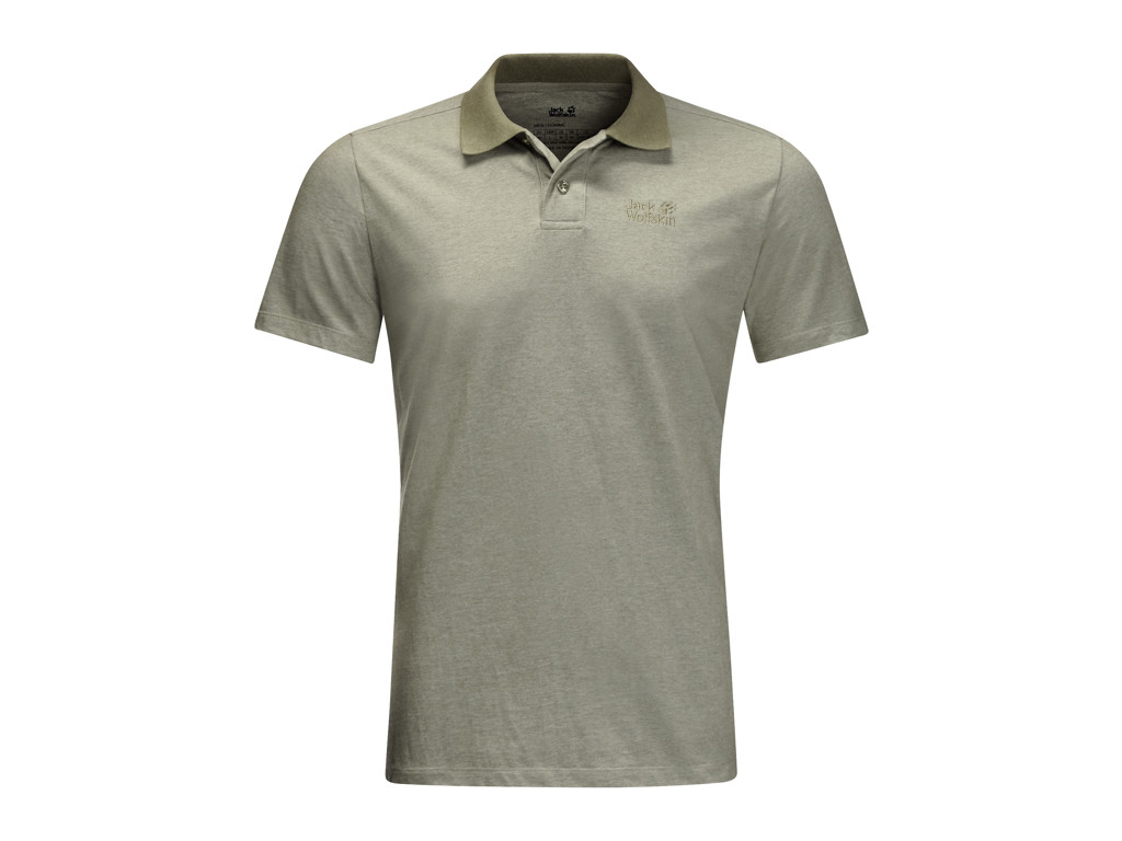 Jack Wolfskin Pique Polo - Hr. Str. 3XL - Khaki thumbnail