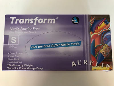 Handsker nitril blå small 200 stk pudderfri Transform