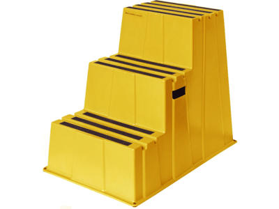 Sikkerhedstrappe | 3 trin | Twin | Gul