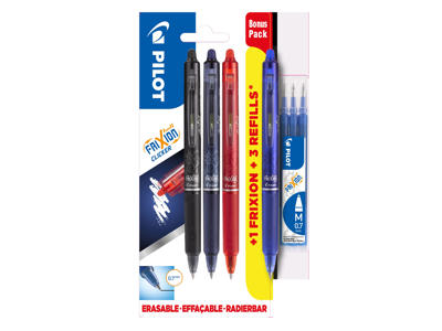 Kuglepen Pilot FriXion Clicker 0,7 bonuspakke