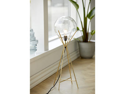 Knold lampe 80 cm i glas og messing