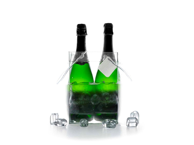 Ispose til 2 flasker vin transparant