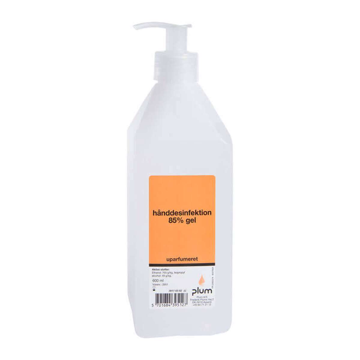 H nddesinfektion Plum Gel 85 Ethanol I Pumpeflaske 600 Ml