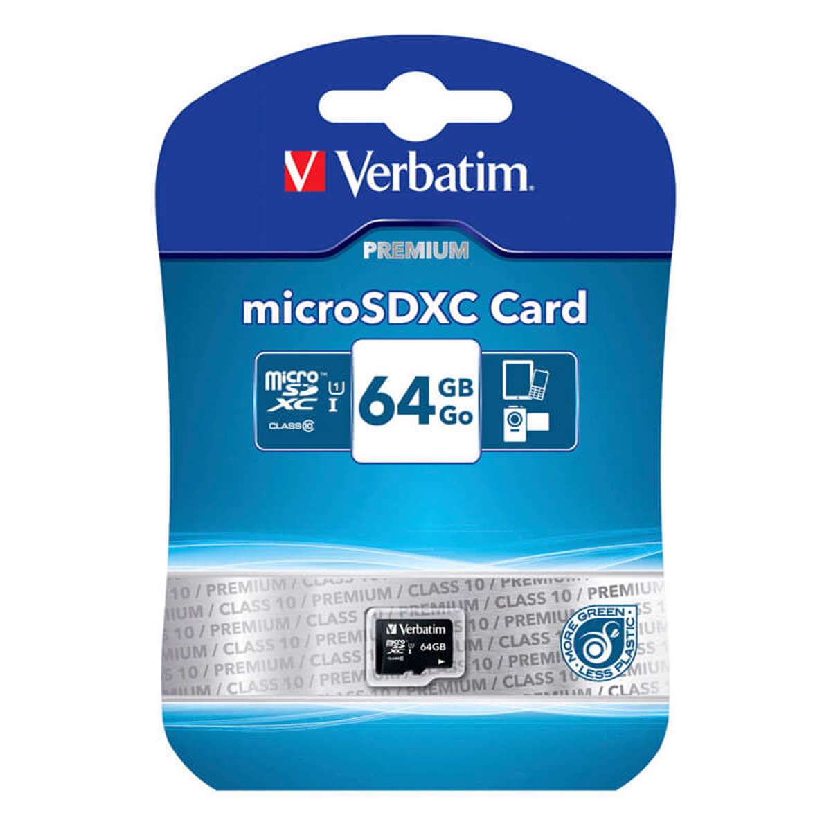 Køb Micro SD card Verbatim 64GB XC 44014 PRO Class 10 hos Kontorlands