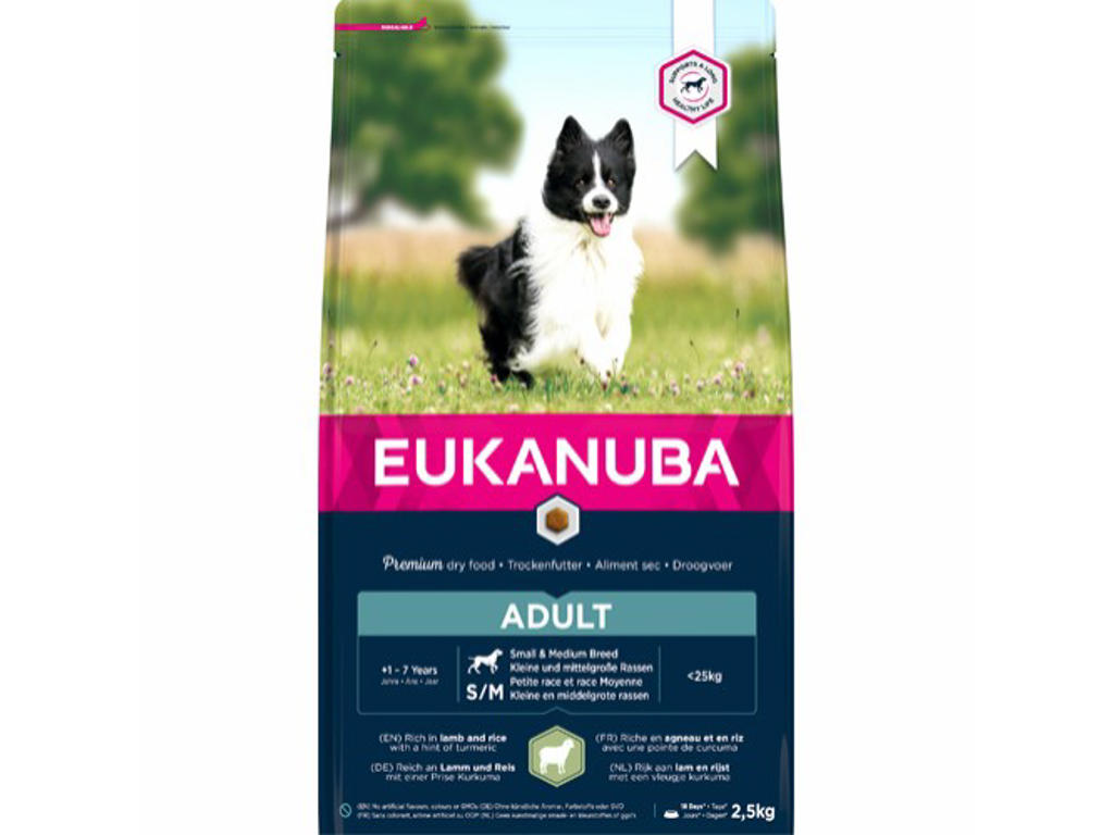 EUKANUBA Adult Small/Medium Breed Lam & Ris 2.5kg
