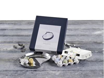Georg Jensen Bloom Fad medium & 12 stk. belgiske fugleæg 130g