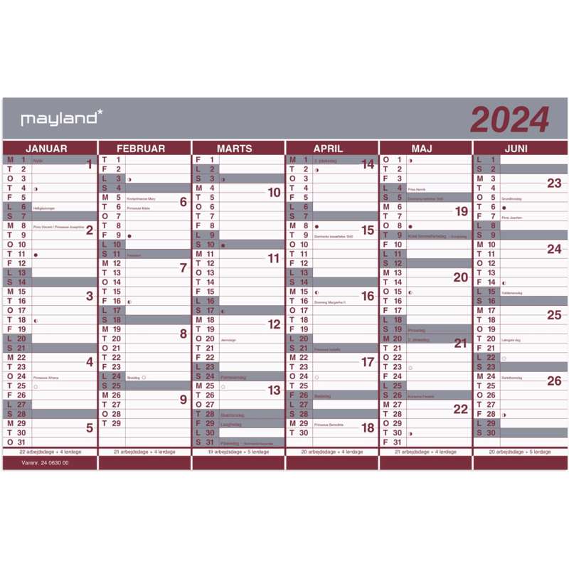 Køb Dobbelt halvårskalender 2024, FSC Mix hos Kontorlands