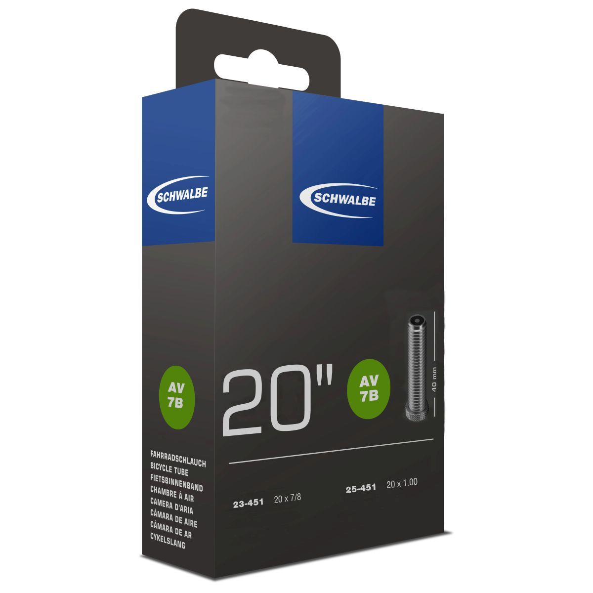 SCHWALBE AV7B (23-25×451) Schrader 40 mm