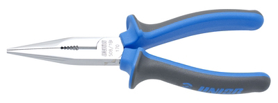 UNIOR Long nose pliers with side cutter and pipe grip, straight