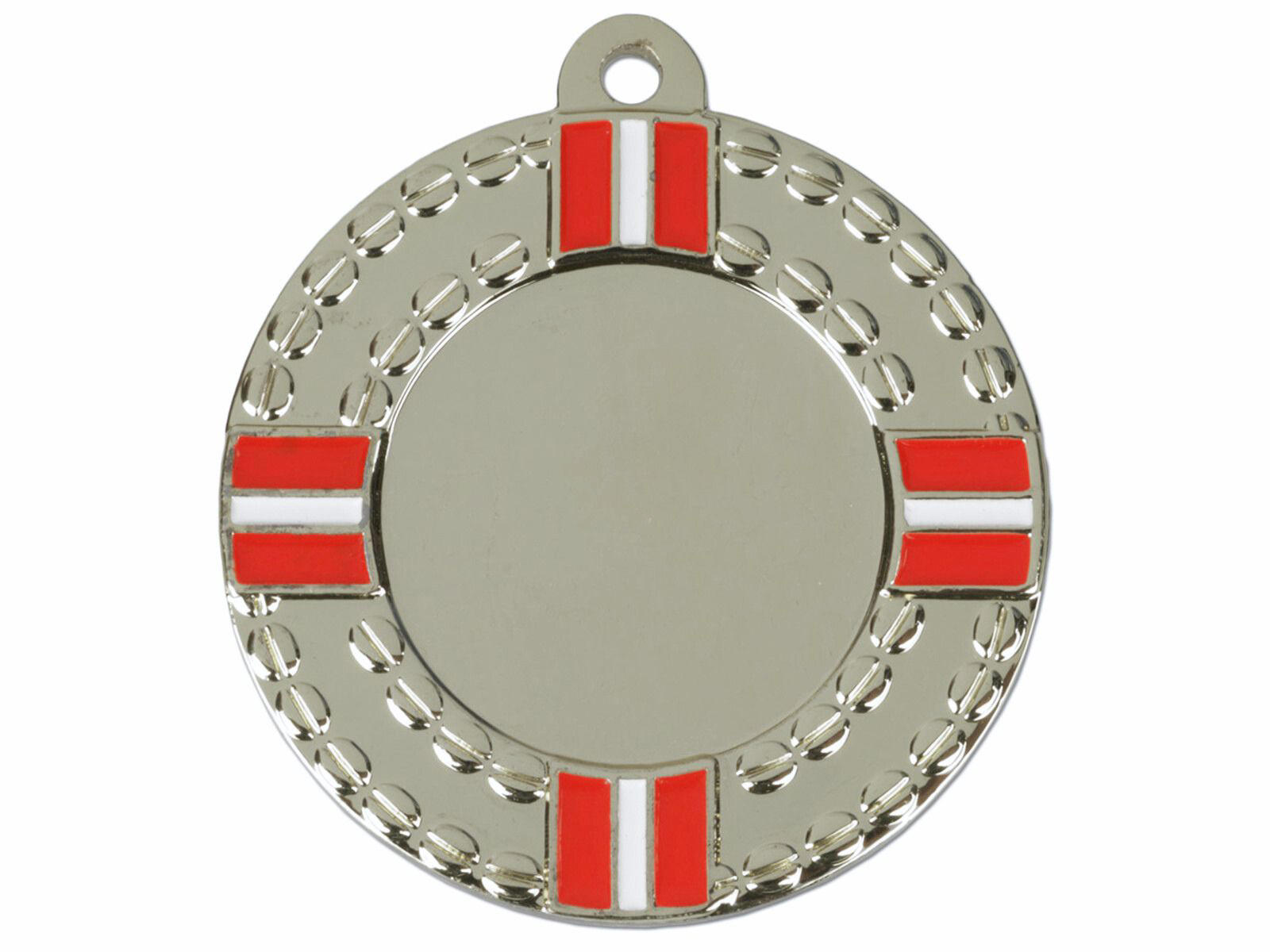 Sølvmedalje m. rød/hvid emalje