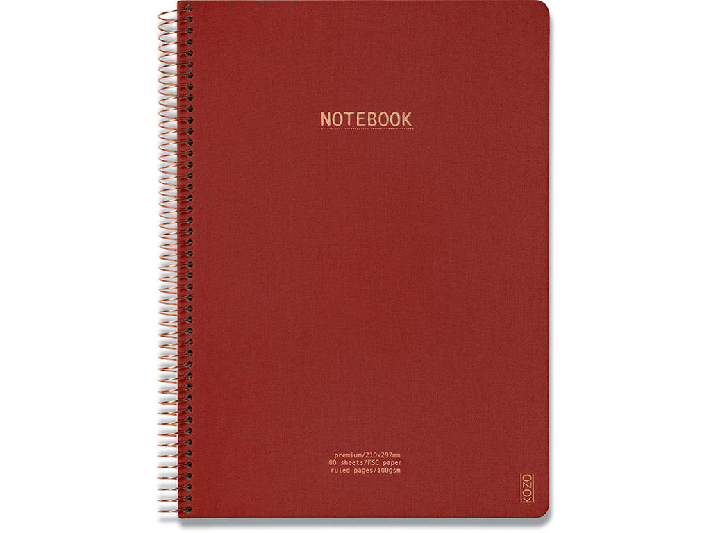 Køb Notesblok, A4, Linjeret, Bric, Kozo Premium hos Kontor Syd