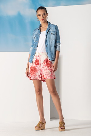 Shorts linnen print 100% linnen