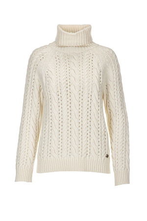 Cable knit high neck 80%wool 20%polya