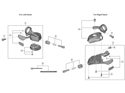 Shimano XTR dæksel enhed højre til skiftegreb model SL-M9100