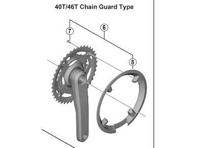 Shimano Cues 40 tands kædeskærm og monteringsskruer til kranksæt model FC-U4010-2