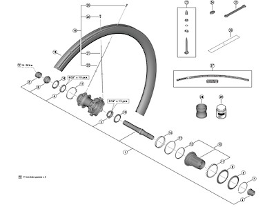 Shimano Dura Ace aksel komplet til baghjul model WH-R9270-C36-TL-R