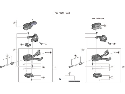 Shimano Deore gearvælger enhed højre til skiftegreb model SL-M5130 R10 R.H.