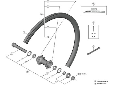 Shimano Dura Ace eger 285mm lang til forhjul model WH-R9270-C36-TU-F