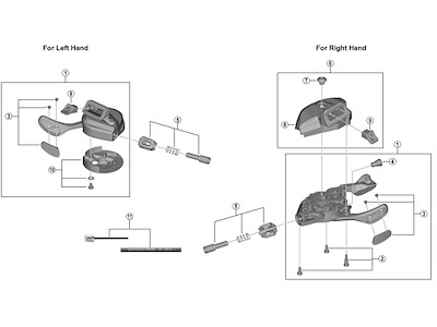 Shimano dæksel unit højre til skiftegreb model SL-M9100-I
