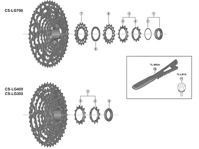 Shimano Linkglide tandhjul 15 tands til kassette model CS-LG700-11 gear