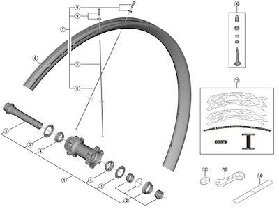 Shimano låsemøtrik unit højre til forhjul model WH-RX570-TL-F12