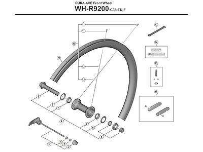 Shimano Dura Ace eger 275mm lang til forhjul model WH-R9200-C36-TU-F