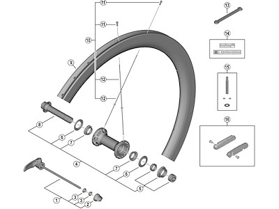 Shimano Dura Ace nippel til forhjul model WH-R9200-C50-TU-F