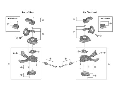 Shimano SLX basedæksel venstre og monteringsbolt til model SL-M7000