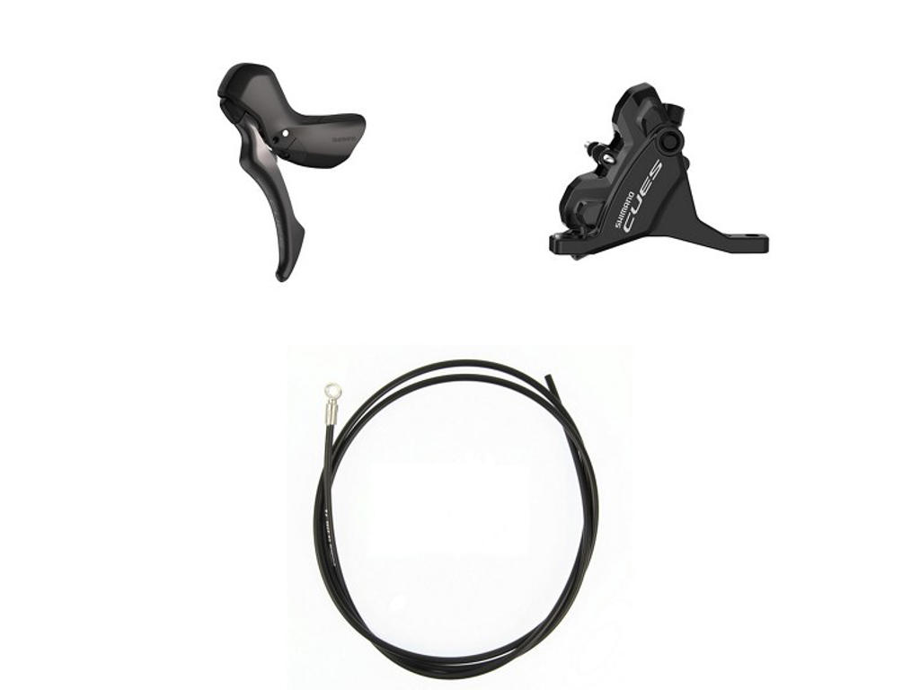 Shimano MT200 - Hydraulisk bremsesæt og mekanisk gearskifter 3 klinger - For/venstre