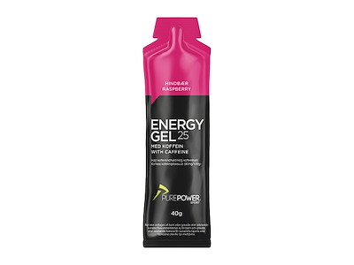 PurePower Energy Gel - Hindbær med 32 mg koffein - 40 gram