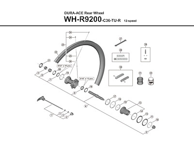 Shimano Dura Ace eger 278mm lang til baghjul model WH-R9200-C36-TU-R