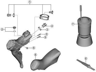 Shimano Dura Ace bleed skrue og O-Ring til skiftegreb model ST-R9270
