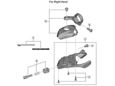 Shimano XT basedæksel enhed højre til skiftegreb model SL-M8130-R11 R