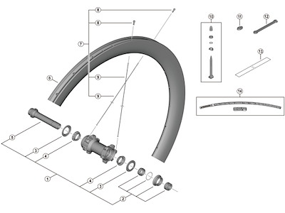Shimano Ultegra eger 272mm lang til forhjul model WH-R8170-C50-TL-F