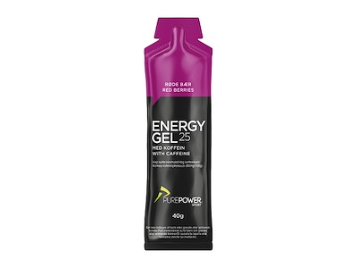 PurePower Energy Gel - Røde Bær med 32 mg koffein - 40 gram