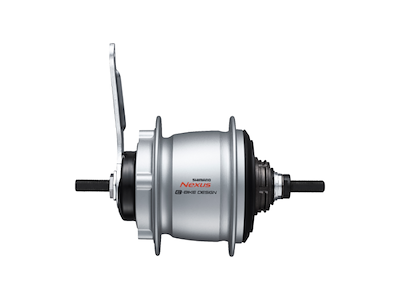 Shimano nexus - Bagnav med 5 gear - 187mm aksel, til 36 eger - sølv - SG-C7002-5CD med fodbremse
