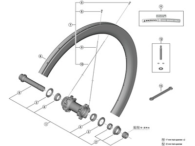 Shimano Dura Ace aksel enhed til forhjul model WH-R9270-C50-TU-F