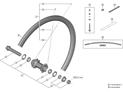 Shimano Dura Ace lukkemøtrik enhed højre til forhjul WH-R9270-C36-TL-F