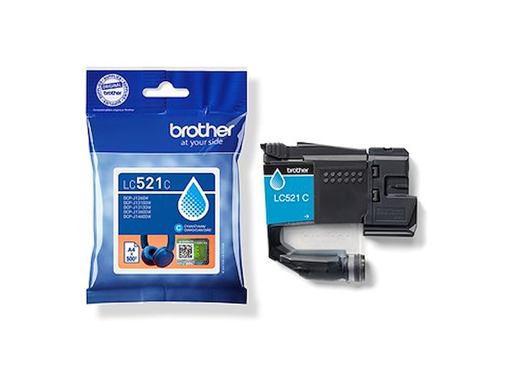 BLÆKPATRON BROTHER LC521C CYAN 500 SIDER 